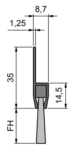 Schutzbürste Edelstahlborsten - Faserhöhe 30mm / Faser-Ø 0,15 - 1m Länge