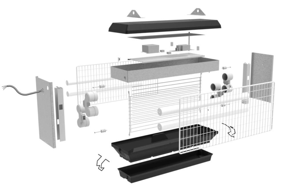 Insectron I-400 LED Stromgittergerät zur Deckenmontage IP54